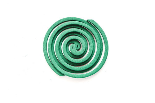 分離後の緑色うずまき蚊取り線香の螺旋構造
