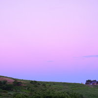 霧ヶ峰高原の夕焼け空と雲の写真