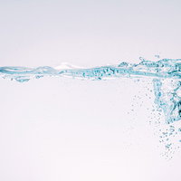 水槽に注ぎ込まれる清涼感あふれる気泡の流れの写真