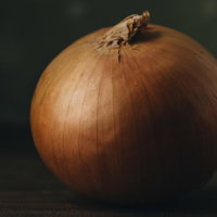 タマネギの茶色い皮の質感と自然なしわ模様の写真