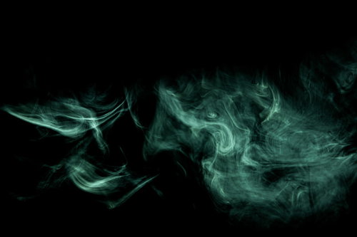 黒い背景に立ち上る毒ガス｜緑色のスモークエフェクト