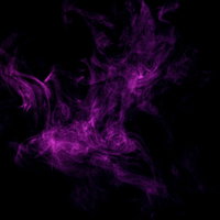黒い背景に立ち上る紫色の煙が渦巻く魔晄ガスの写真
