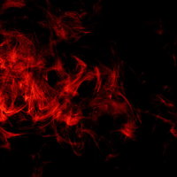黒い背景に赤く燃え上がる炎とスモーク、太陽フレアのようなエフェクトの写真
