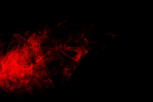 黒い背景に立ち上がる真っ赤な煙のエフェクト
