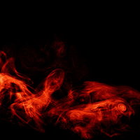 怨念のような赤い炎とスモーク 黒い背景のダークな炎の写真