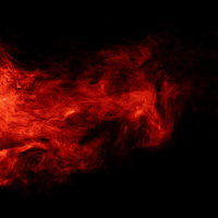 暗闇に立ち上る激しく燃える炎と煙、呪いと怨念が漂うの写真