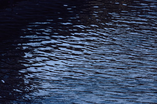 光が反射する水面の小さな波と波紋のテクスチャ