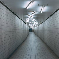 散らばる蛍光灯と不思議な地下通路（清澄白河駅）の写真