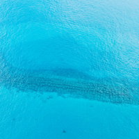 多幸湾の海中に沈む消波ブロック・テトラポットの写真