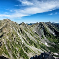 前穂高から望む涸沢カールの写真