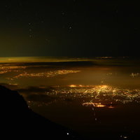 富士山頂からの日の出と雲海の写真
