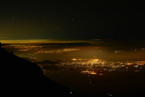 富士山頂からの日の出と雲海