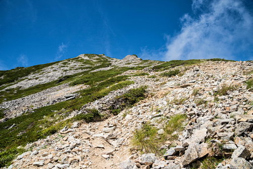 不帰キレット のザレた天狗の大下り 北アルプスの難所