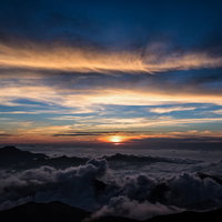 キレット縦走・天狗原から見る夕陽と雲海の絶景の写真