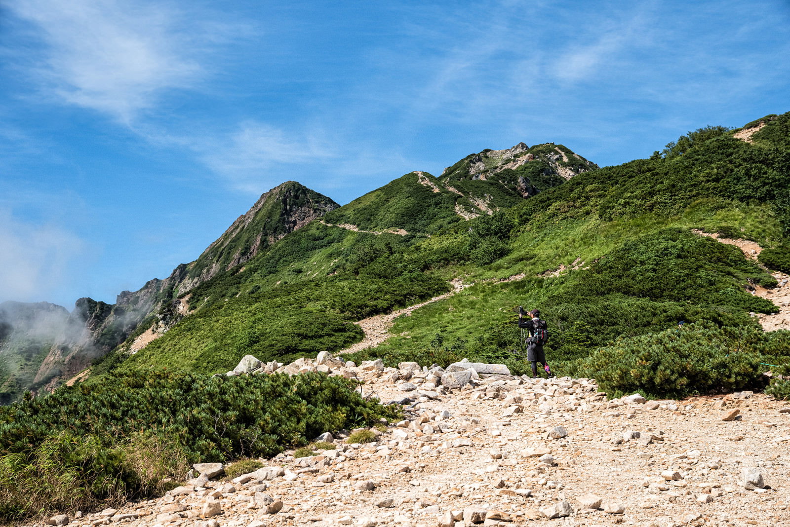 唐松岳へ至る登山道を撮影した風景写真