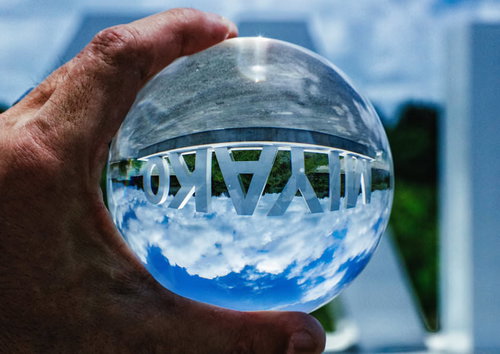 「MIYAKO」の水晶玉撮影