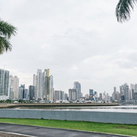 パナマシティの海岸に並ぶビル群と都市景観の写真
