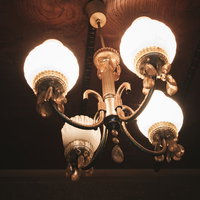 破損したレトロなアンティーク調の照明器具の写真