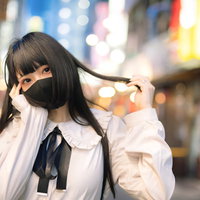 自意識の高い地雷系メイク女子のストリートスタイルの写真