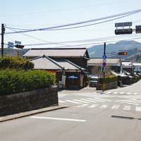 宮崎県日南市の大手門交差点、小さなスクランブル交差点の写真