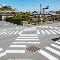 宮崎県日南市の大手門スクランブル交差点の街並み風景の写真