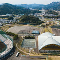 宮崎県日南市の南郷球場と南郷くろしおドームの写真