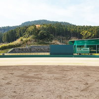 宮崎県日南市の天福球場のバックスクリーンとスコアボードの写真