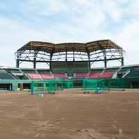 宮崎県天福球場でのバッティング練習中の風景の写真