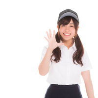 笑顔で挨拶を返してくれる女子マネージャーの写真