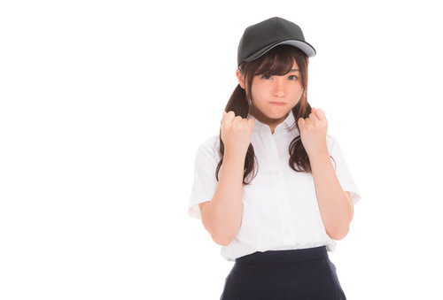 試合絶対に勝ってね！と励ます女子マネージャー