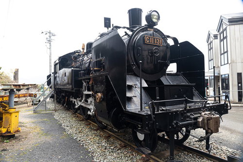 直方市石炭記念館に展示されているC11131号蒸気機関車
