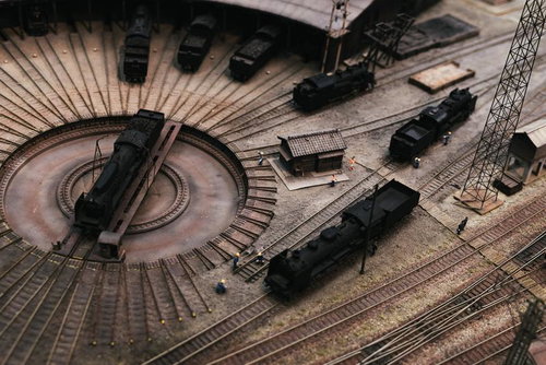 旧直方機関区の扇形庫ミニチュアジオラマ