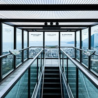 別府国際コンベンションセンターのグローバルタワー最上階から見た別府の景観の写真