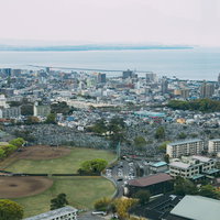 別府グローバルタワーからの別府野球場方面（北東）の眺めの写真