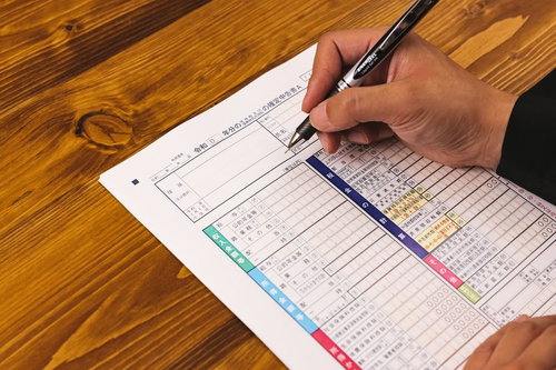 確定申告書に記載中