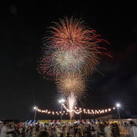 大玉村の夏の風物詩、夜空を彩る打ち上げ花火大会の写真