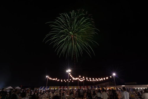 夜空を照らす大玉村の花火