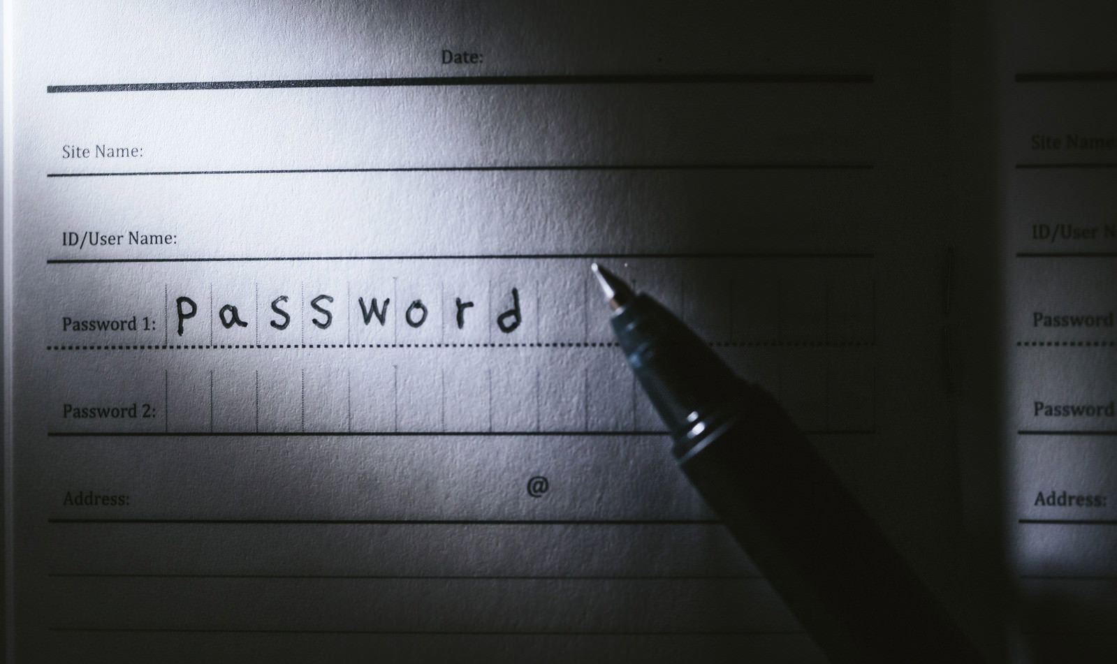 パスワード入力画面でpasswordと表示されている様子