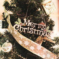 メリークリスマスの文字が入ったクリスマスツリーの写真