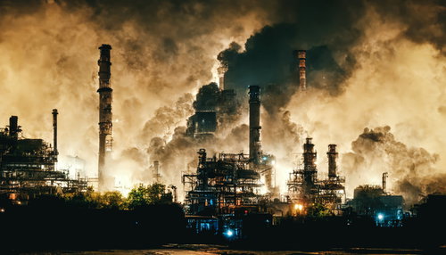 夜間稼働する工業地帯の大気汚染と排ガス問題