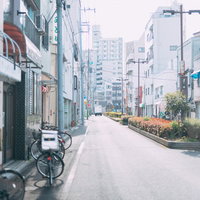 吉原の花園通りの路地風景の写真