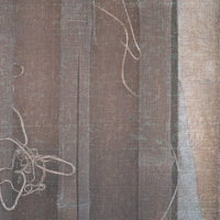 網戸越しに見える壁のテクスチャーと網目パターンの写真