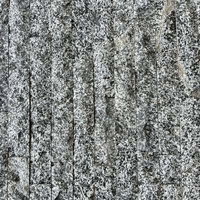 グレーの石材が規則的に並ぶモザイク調の外壁テクスチャーの写真