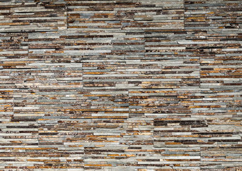 モザイク風に並べた建材タイル壁のテクスチャ