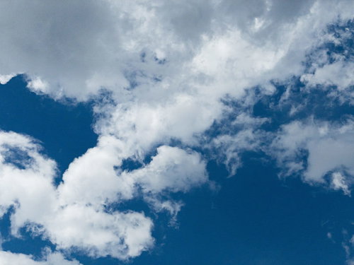 晴れ渡る青空に浮かぶ白い雲