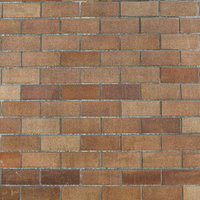 汚れと経年変化が見られるレンガ調壁のテクスチャーの写真