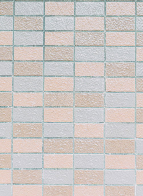 パステルカラーのタイル壁テクスチャ