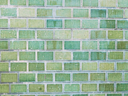 陶器風の緑系モザイクタイル壁面テクスチャ