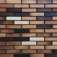 目の錯覚で凸凹に見えるレンガ調の外壁タイルの写真