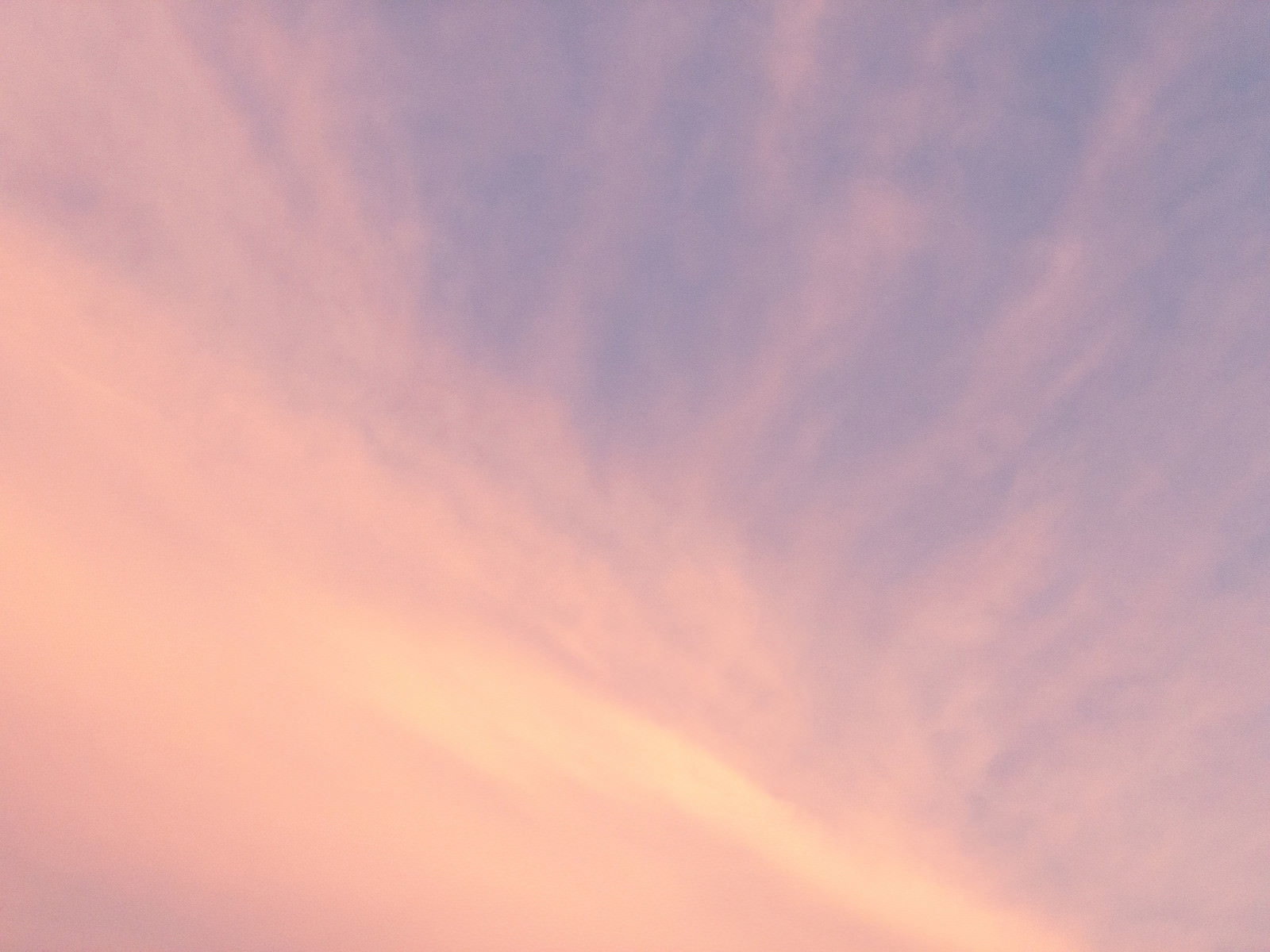 夕暮れ時の空にオレンジからピンクへとグラデーションする雲
